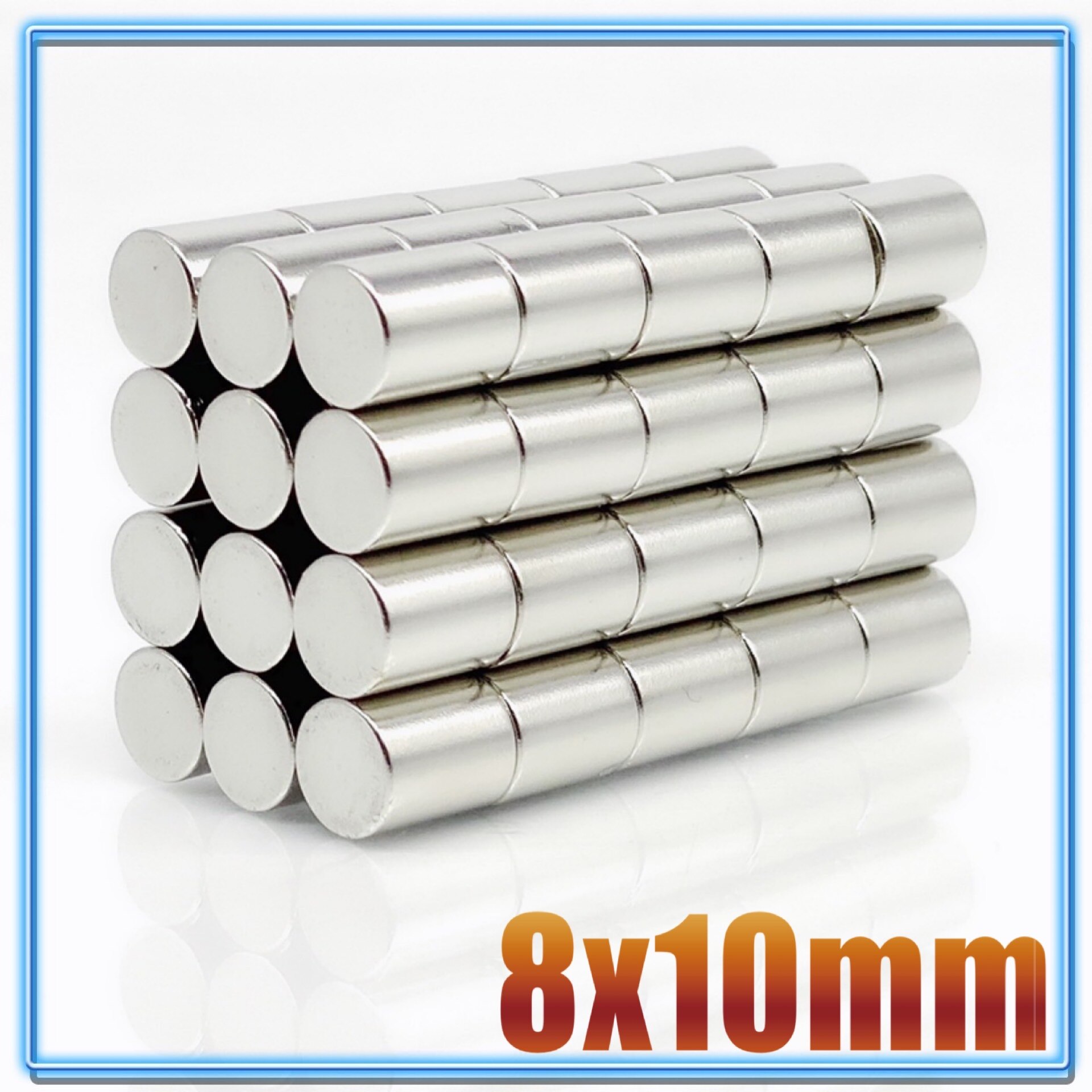 100 stk  n35 rund magnet 8 x 1 8 x 1.5 8 x 2 8 x 3 8 x 4 8 x 5 8 x 6 8 x 10 mm neodymmagnet permanent ndfeb superstærke kraftige magneter: 8 x 10(100 stk)