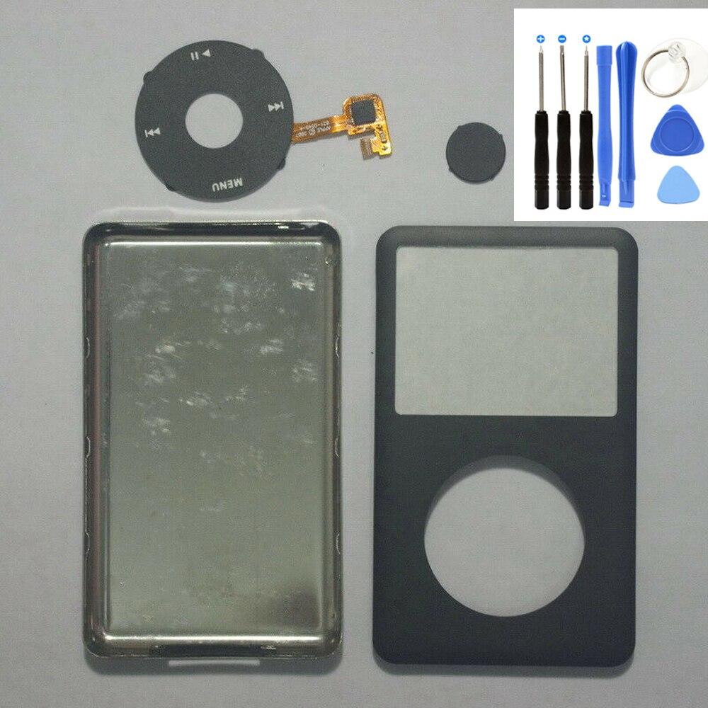 Zwarte Voorkant Faceplate Zilver Terug Behuizing Case Cover Black Clickwheel Zwarte Knop Voor Ipod 6th 7th Gen Classic 80 Gb 120 Gb 160 Gb