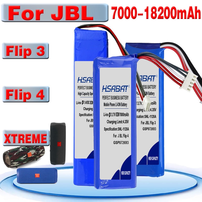 7000Mah ~ 20000Mah Batterij Voor Jbl Xtreme Flip 4, flip 4 Speciale Editie GSP872693 01 Flip 3 Flip 3 Grijs GSP872693 P763098 03