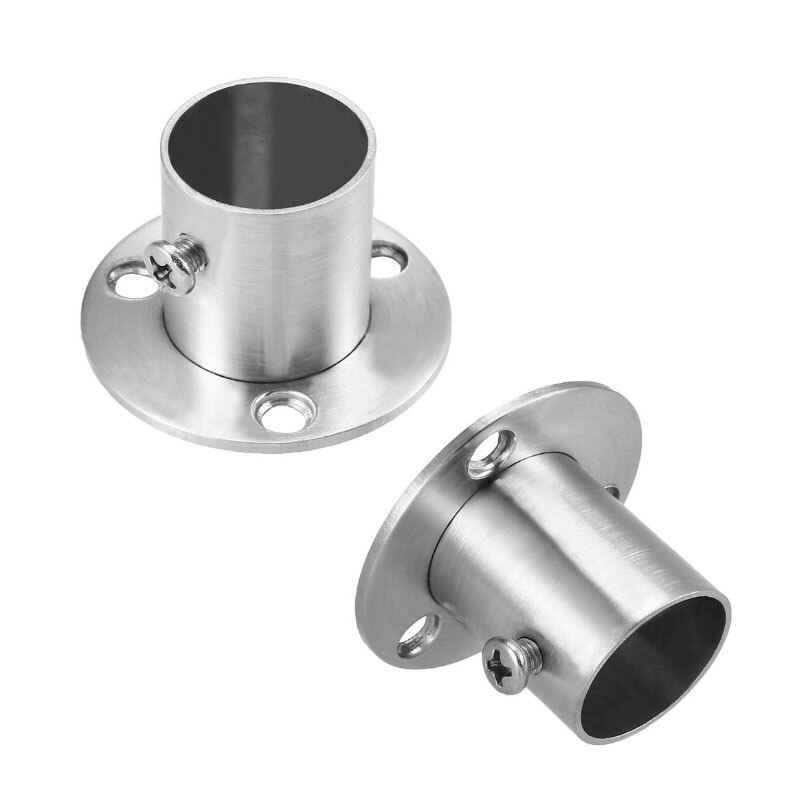 Wardrobe Pipe Bracket, Wall Mount Hanging Rail Rod Support Socket 4pcs