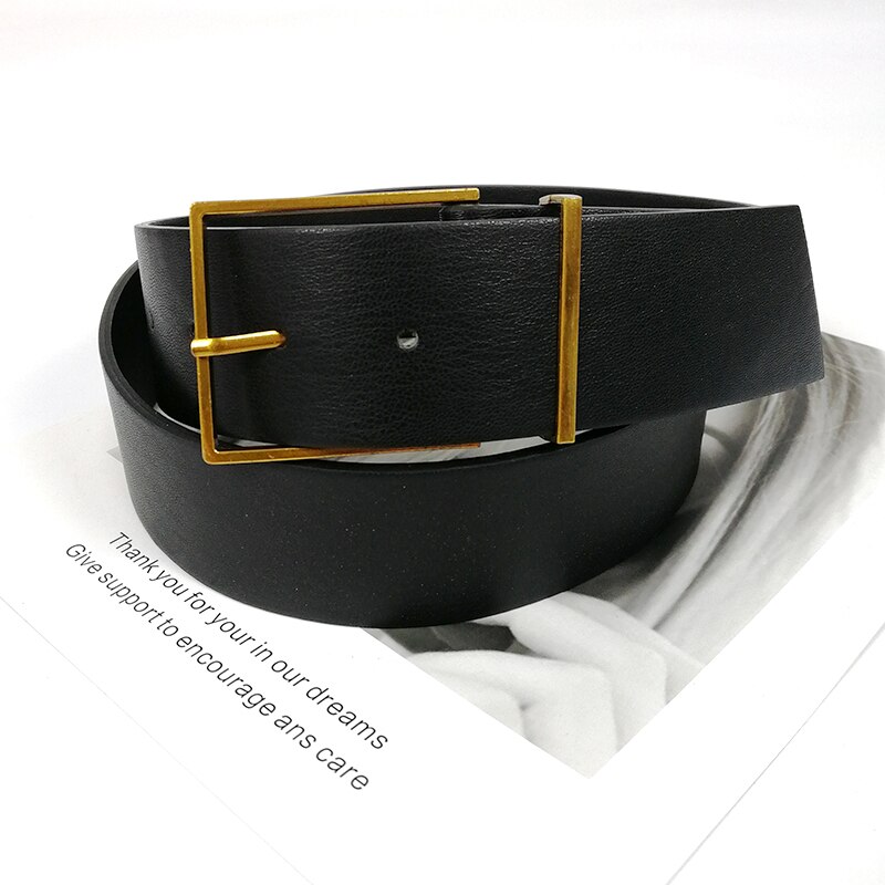 Plus size corset belt simple gold buckle both side pu leather belts for women dress cummerbunds wide jeans ceinture