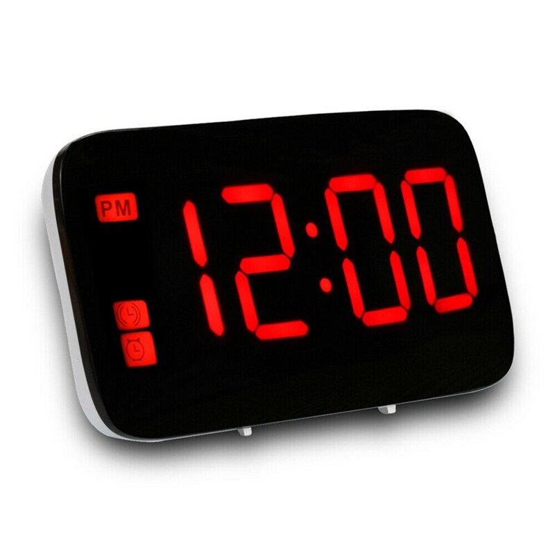 USB LED Digital Alarm Clock Snooze Large LCD Display Battery Powered Voice Control Hourly Chime Multi-Function Alarm Clocks: Red