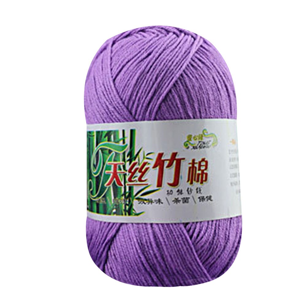 Bamboe Katoenen Garen Zachte Kamgaren Weven Sjaal DIY Draad Breien Handschoen voor Stof voor Handwerk: 21 lavender 