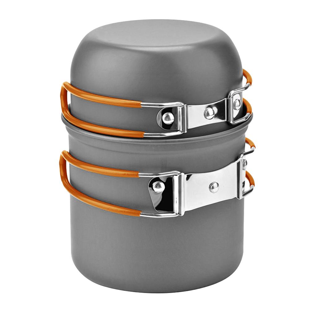 9 In 1 Camping Kookgerei Aluminium Cups Picknick Kachel Bowl Pot Pan Set Non-stick Potten Pannen Kommen Draagbare wandelen Servies Reizen