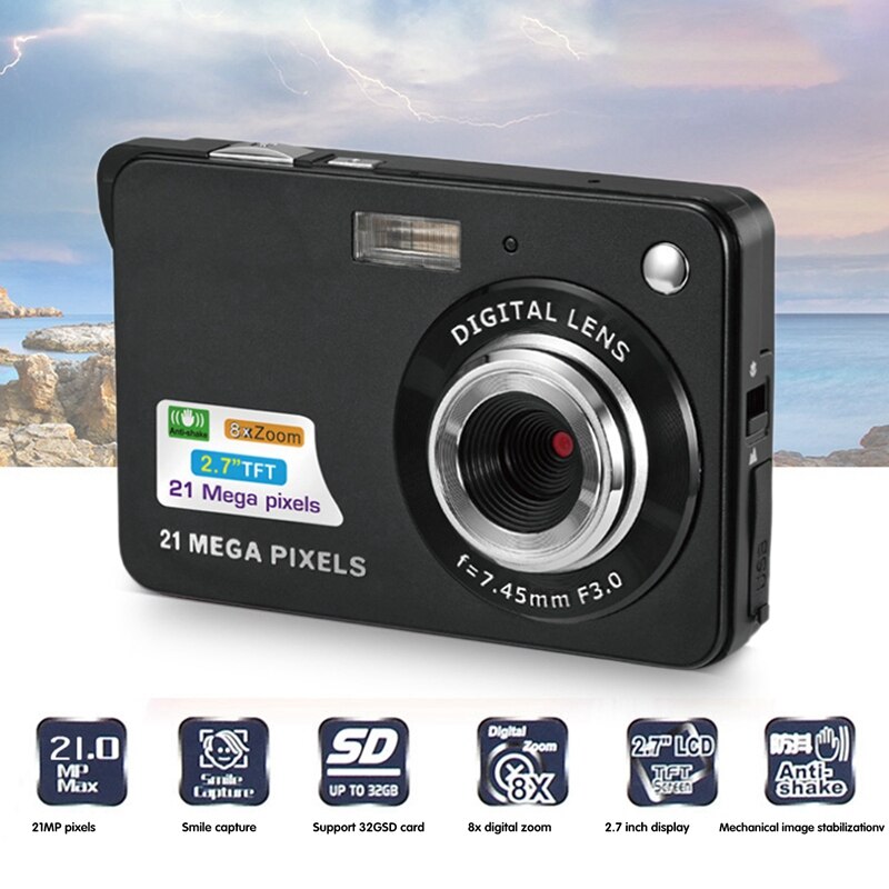 SERVO Digital Camera - 7x Optical Zoom - Full HD 720P Video - Waterproof Shockproof - CMOS Sensor