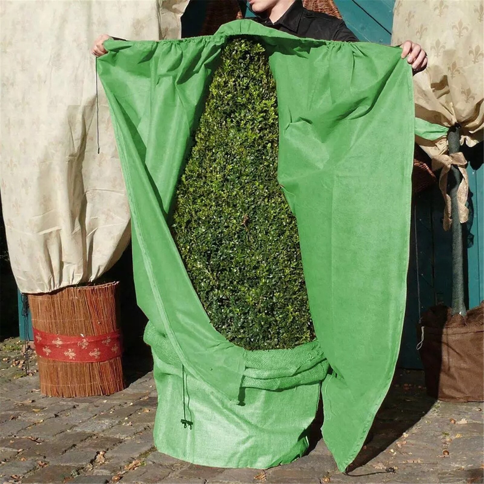 Couverture végétale d'hiver arbre arbuste plante couverture chaude Protection contre le gel avec fermeture à glissière à Double tête jardin potager sac de Protection