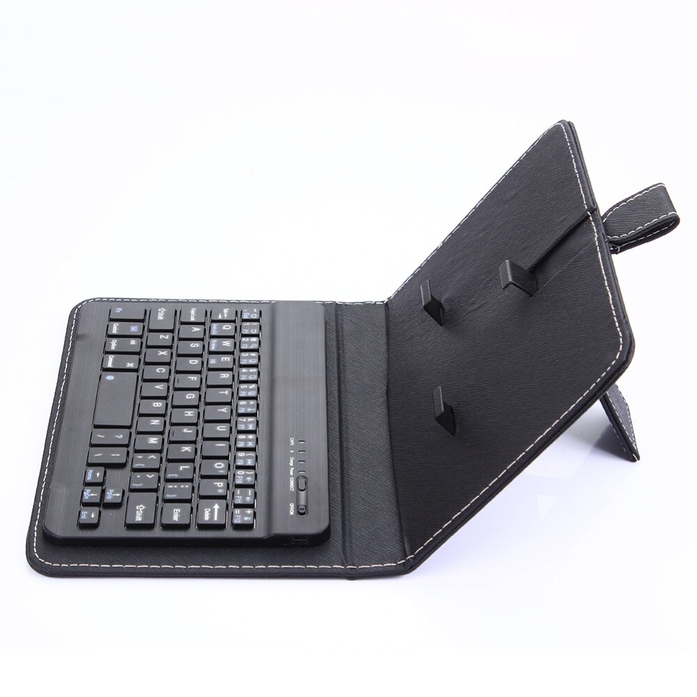 Portable Wireless Bluetooth Keyboard with Faux Leather Case for iPhone Phone