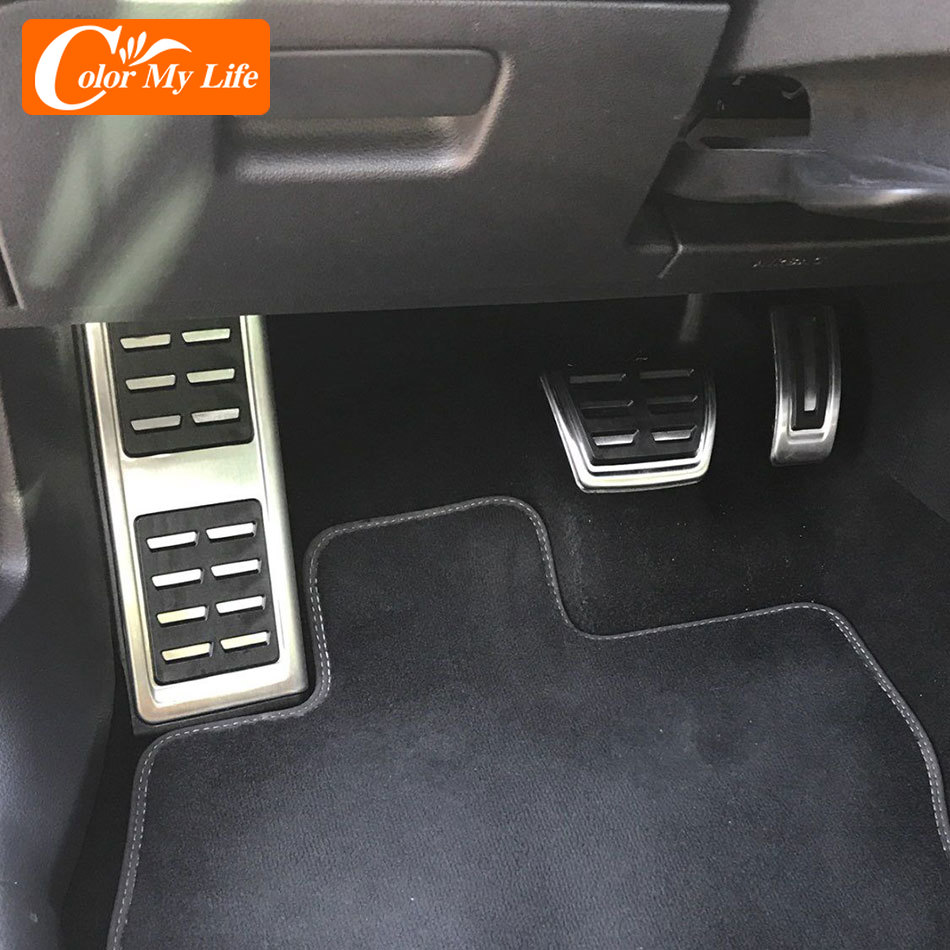 Farbe Mein Leben beim MT Auto Pedal Abdeckung für Volkswagen VW T-Rock TROC T-Kreuz Tcross Tiguan - Edelstahl Auto Pedale
