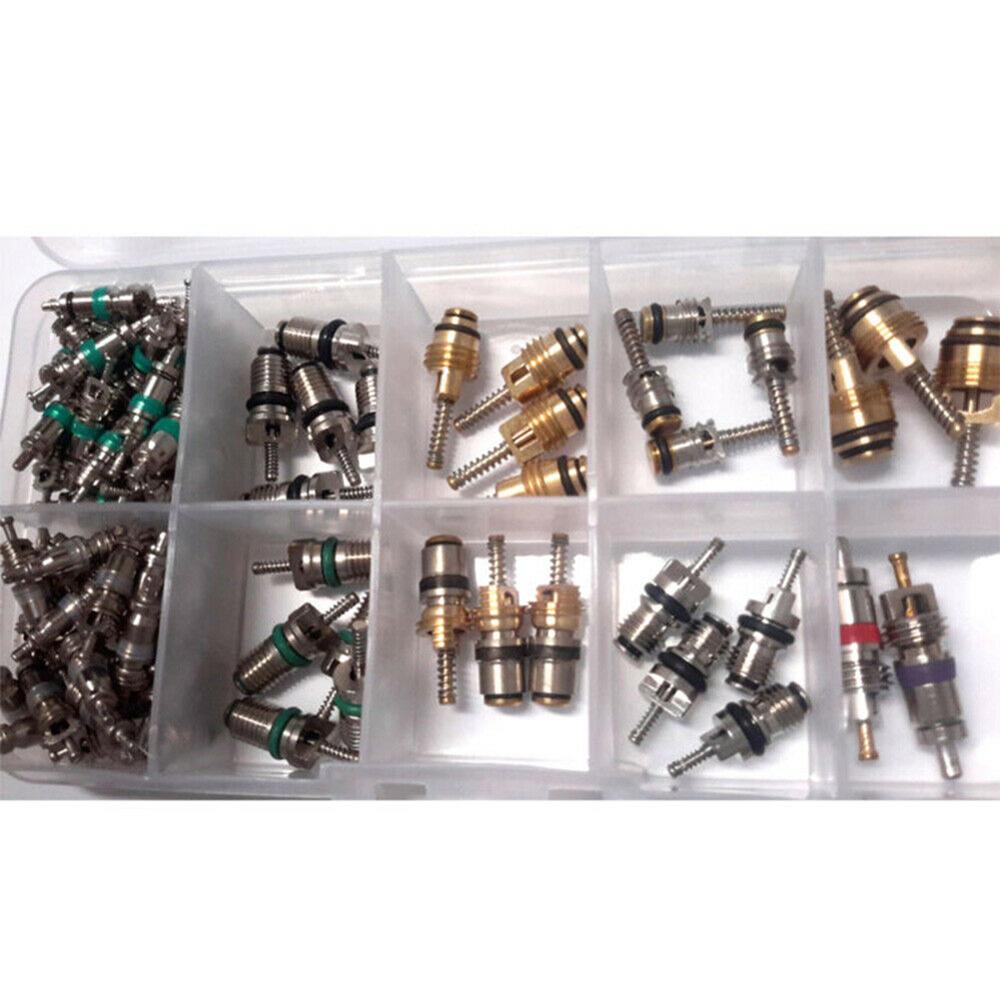 Assortiment de noyaux de Valve pour climatisation de voiture, 102 pièces, A/C, R134a, Kit d'outils pratiques pour retirer le noyau de Valve, Kit Tubeless valv