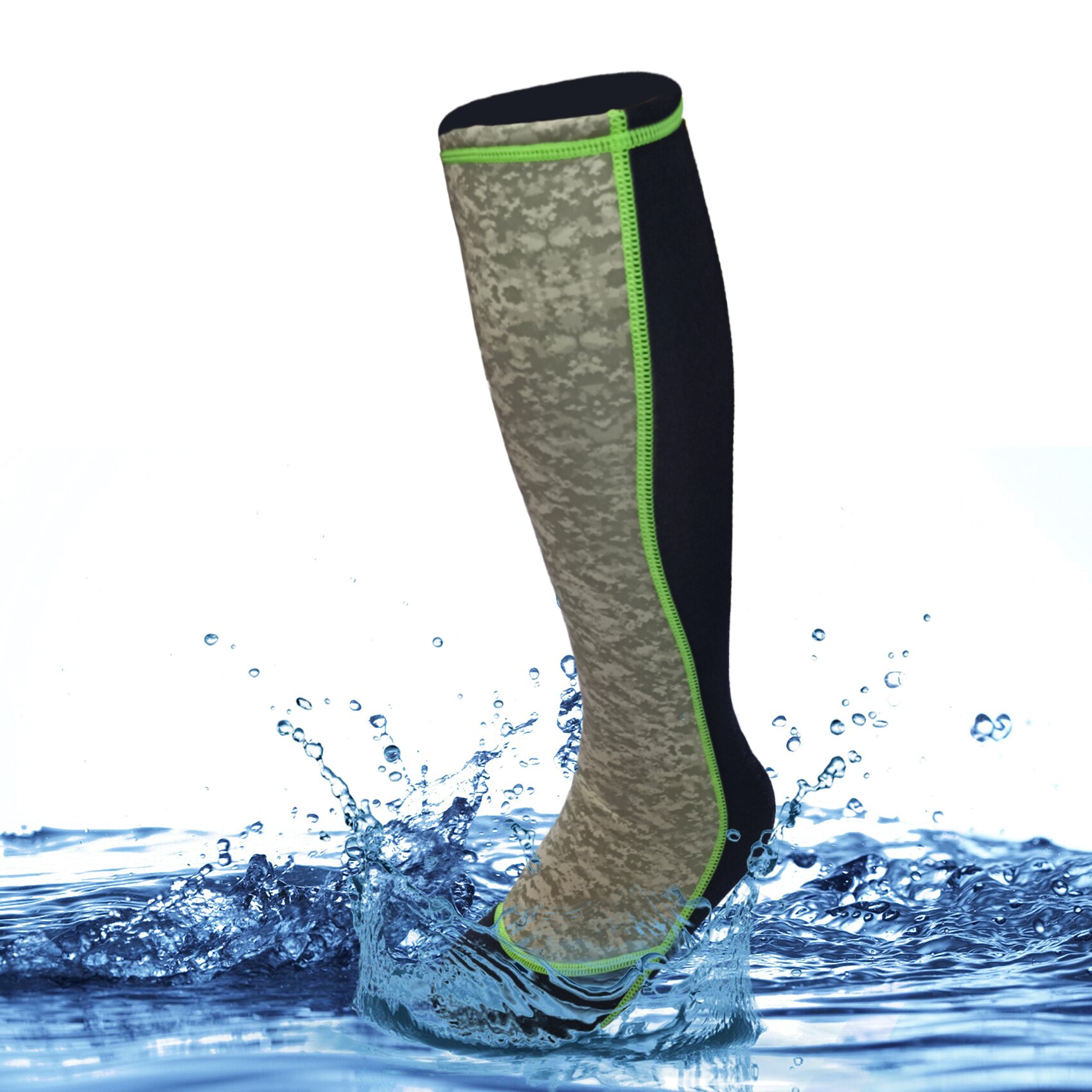 F Riverruns Frictionless Wading Socks, Neoprene Wet-suit Wader socks for Men and Women Outdoor Fishing, Surfing, Wakeboarding.: CAMO / XXXL