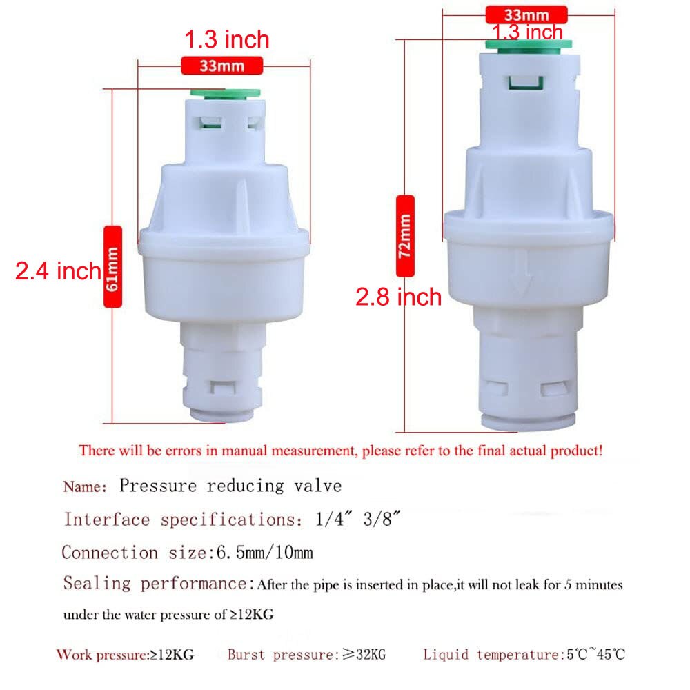 General 1/4&quot; 3/8&quot; Water Purifier Pressure Reducing Valve Fittings Advanced Tap Water Pressure Regulating Valve Pressure Regula