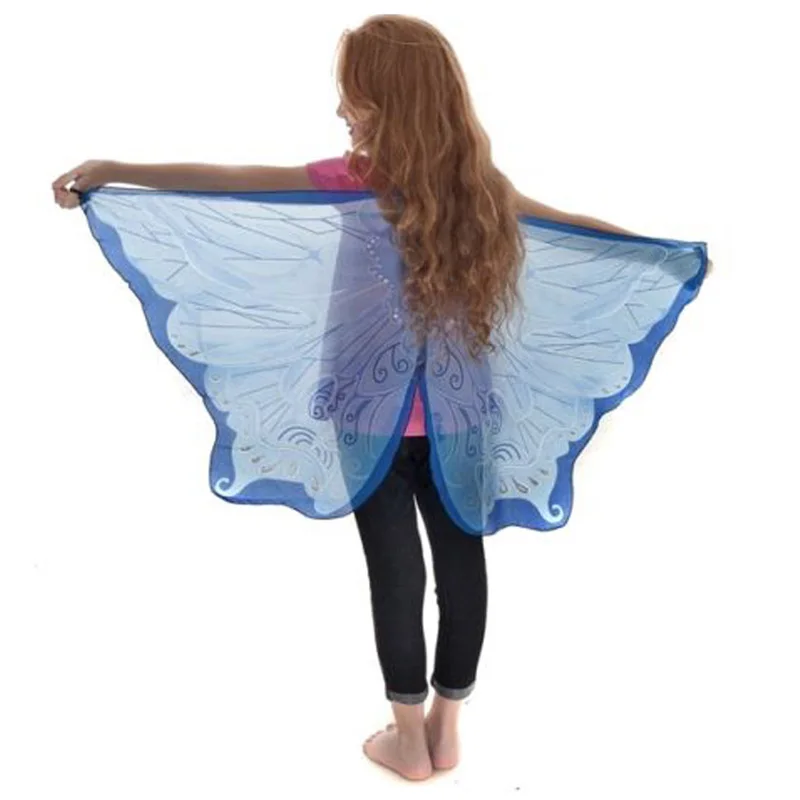 Butterfly Wings Fairy Cosplay Costume Chiffon Wing Kids Girls Blue Pink
