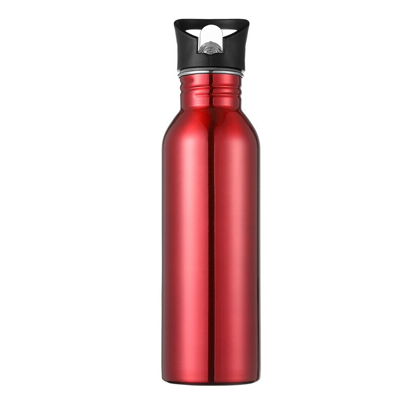 Botella de agua de 750ml para ciclismo y acampada, botella de agua deportiva de acero inoxidable para exteriores, taza de bebida deportiva de Metal portátil: F