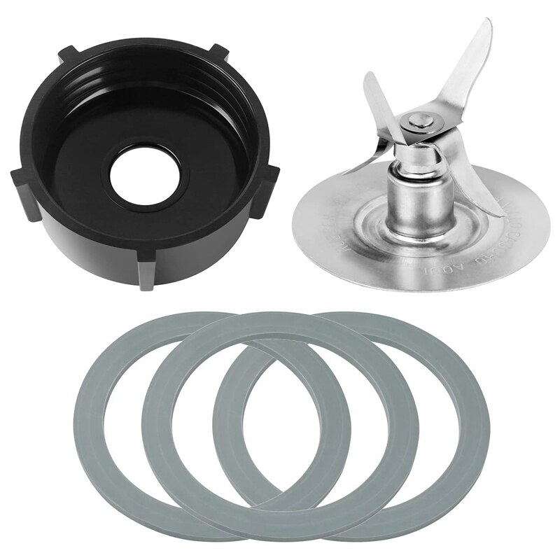 Replacement Parts For Osterizer Oster Blender Blades Assembly With 4961 Blender 4-Point Fusion Blade &amp; Jar Bottom Cap