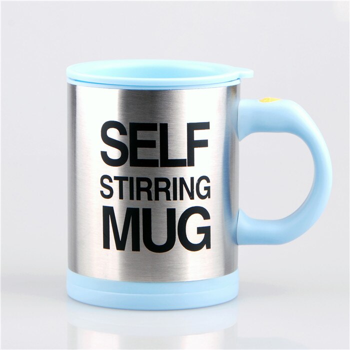 Koffie Mok 400ml Rvs Zelf Roeren Mok met Deksel, automatisch Mengen Lui Koffie Cup voor Kantoor: Sky Blue