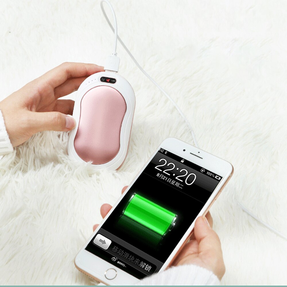 Chauffe-main électrique Portable Rechargeable Usb | Batterie externe, avec lampe de poche d'écran, lampe de poche, lampe Rechargeable, réutilisable pour les mains