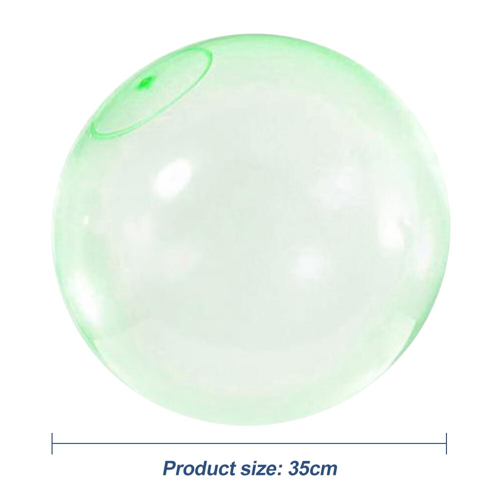 Portable Swimming Inflatable Float 60/35cm Tear Resistant Transparent Bounce Round Balloons Inflatable Bubble Ball: Green A