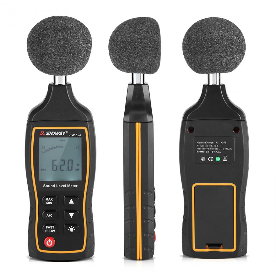 Sndway digital brusmätare exakt ljudnivå decibel mätare brusmätare 30 ~ 130db mätverktyg