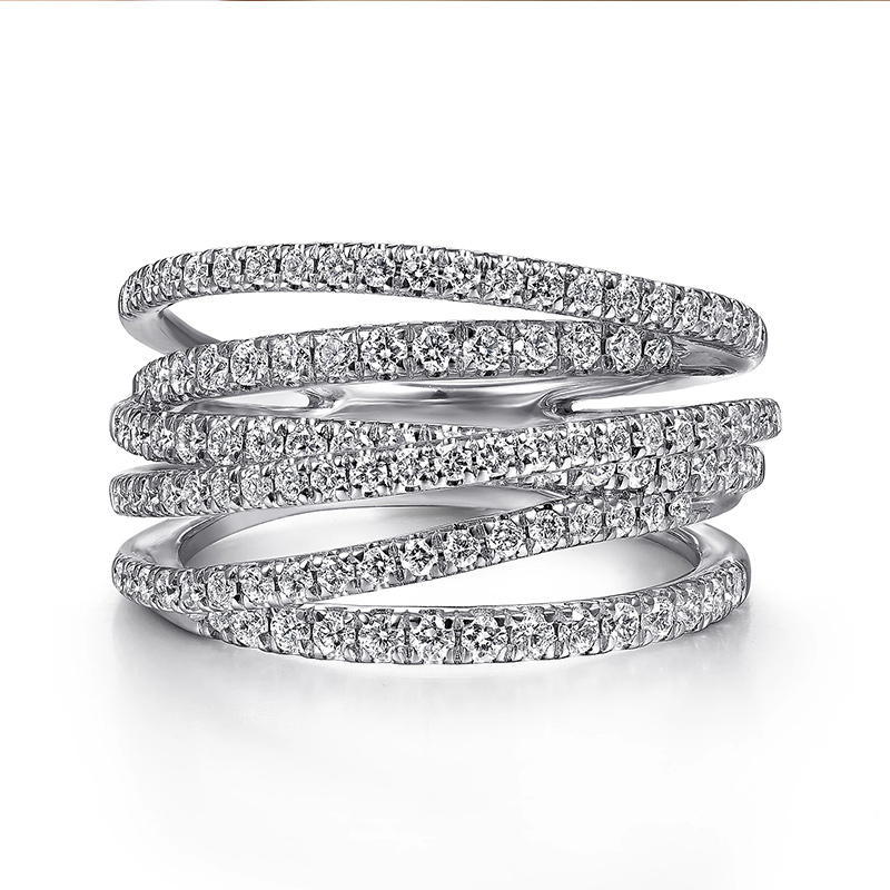Caoshi lindos e elegantes anéis de festa de casamento com zircônia multicamadas, acessórios de dedo da moda de luxo feminino, joias delicadas: 7 / Dourado