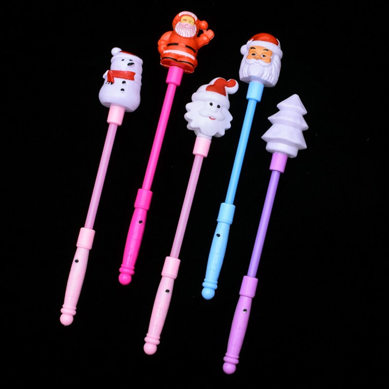 Novelty Christmas Tree Glitter Stick Toy Santa Snowman Kids Colorful Lights Flash Sticks Glowing Luminous Toys for Children