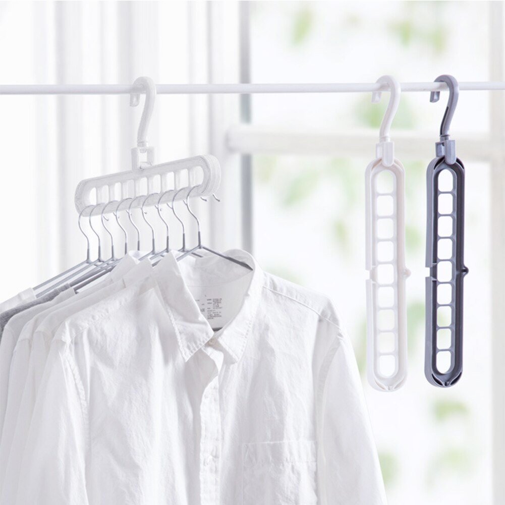 Multi-Functional Clothes Hangers Portable Folding 9 Holes Travel Hangers Closet Space Saving Folding Drying Rack