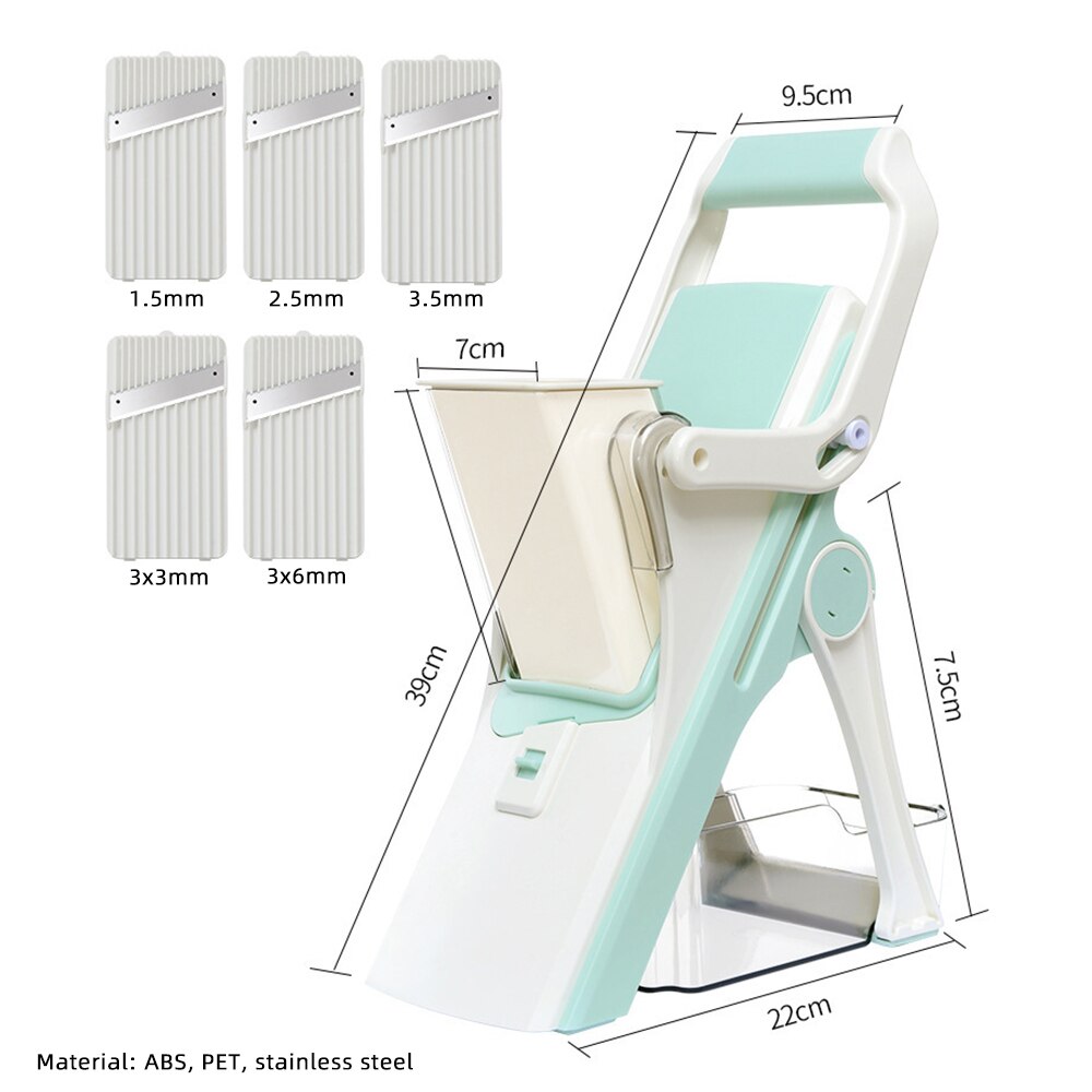 5 In 1 Multifunctional Vegetable Cutter Manual Food Chopper Meat Vegetables Fruit Slicer Grater Shredders Kitchen Gadget Sets: Default Title