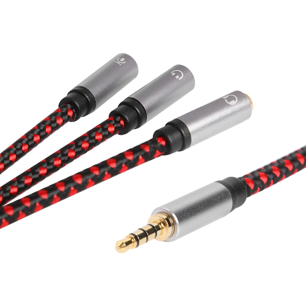 3.5mm Male Stereo Audio Splitter Cable 1 Male to 3 Female AUX Jack Headphone Microphone Adapter Cord for iPhone/Android