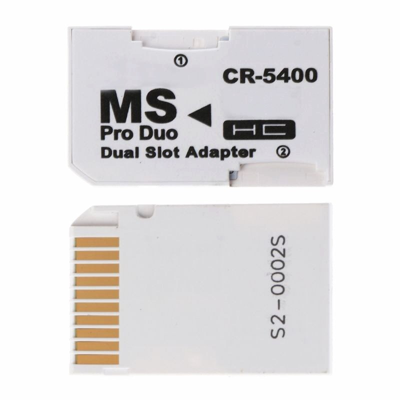 ! Dual 2 Slot MS Card Pro Duo Adapter Micro TF 64MB - 16GB TF Memory Card To Memory Stick Card For PSP