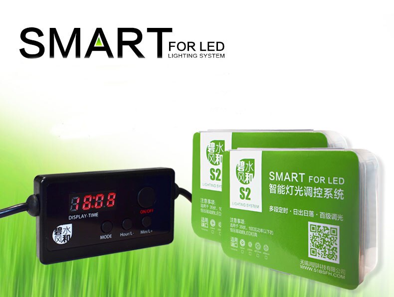 Vannanlegg ledet lys mini nano akvarium fisketank vannanlegg vokser chichild måne lys soloppgang solnedgang mørkere tidtaker høy effekt: smart kontroller