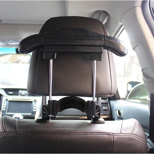 para reposacabezas de asiento de coche de Mini colgador para ropa ajustable percha para Auto de acero inoxidable Durable Ropa Accesorios de coche: Black