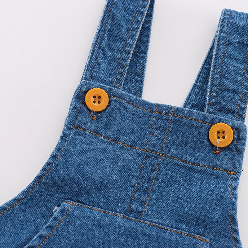 DIIMUU Baby bambini ragazzi vestiti pagliaccetti tute per bambini pantaloni in Denim tute di moda pantaloni a maniche lunghe per bambini Cartoon