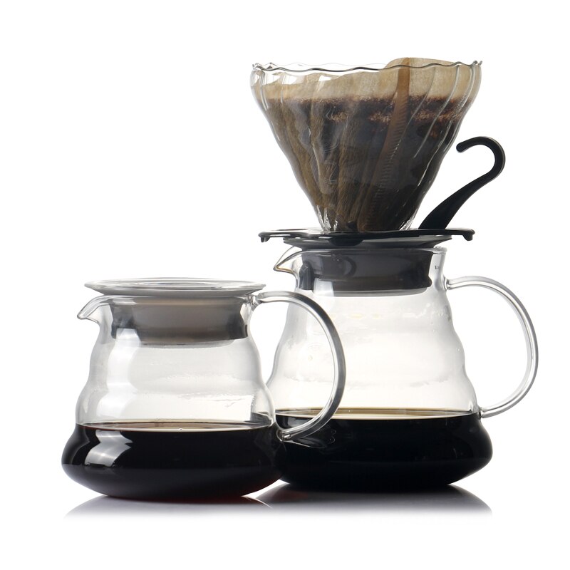 Giet over koffiezetapparaat hittebestendig borosilicaatglas handgemaakte koffiepercolator koffiefilter 400ml/600ml