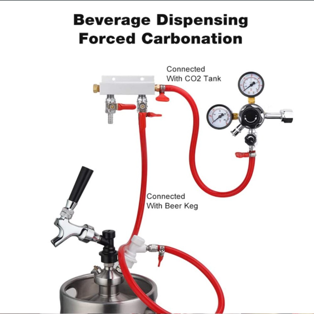 Colector de Gas con válvula de retención integrada, Colector de Gas independiente para cerveza casera