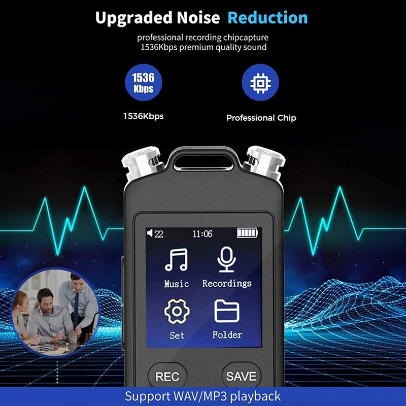 16Gb Digitale Voice Recorder 1536Kbps Mini Digital... Grandado