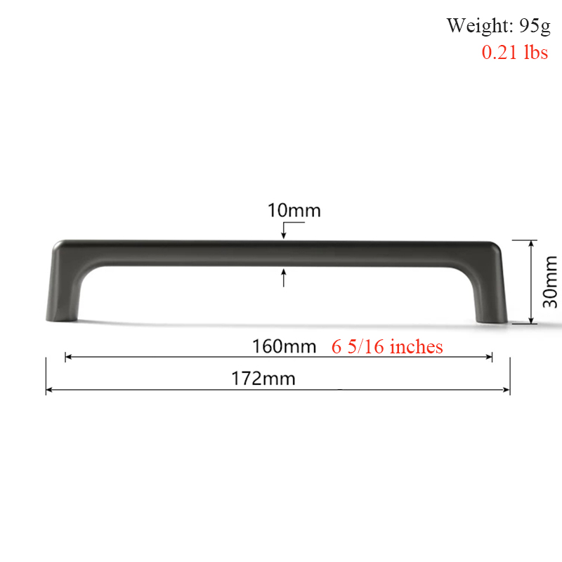Tiradores modernos de armario gris de los Cárpatos, pomos a prueba de óxido, tiradores de tocador, manijas de puerta de armario de cocina para herrajes de muebles: TRANSPARENT