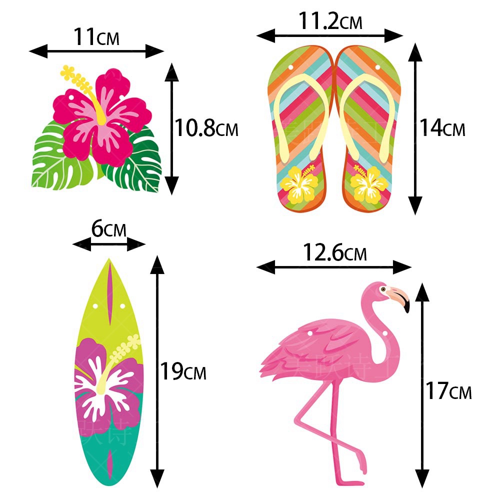 Hawaiiansk dekoration banner sommer strand guirlander flamingo blomst fugl fødselsdag papir guirlande glad aloha luau fest banner