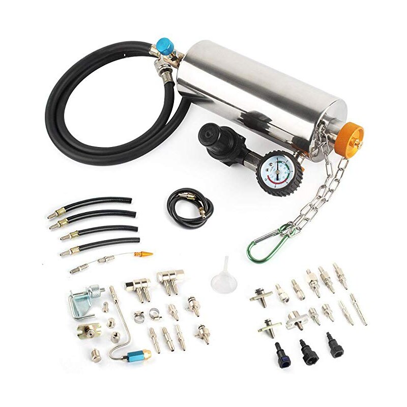 Kit limpiador de inyector de combustible sin desmontar automotriz y probador Con caja para coches de gasolina de acelerador EFI, tanque de 750 ML, 145PSI