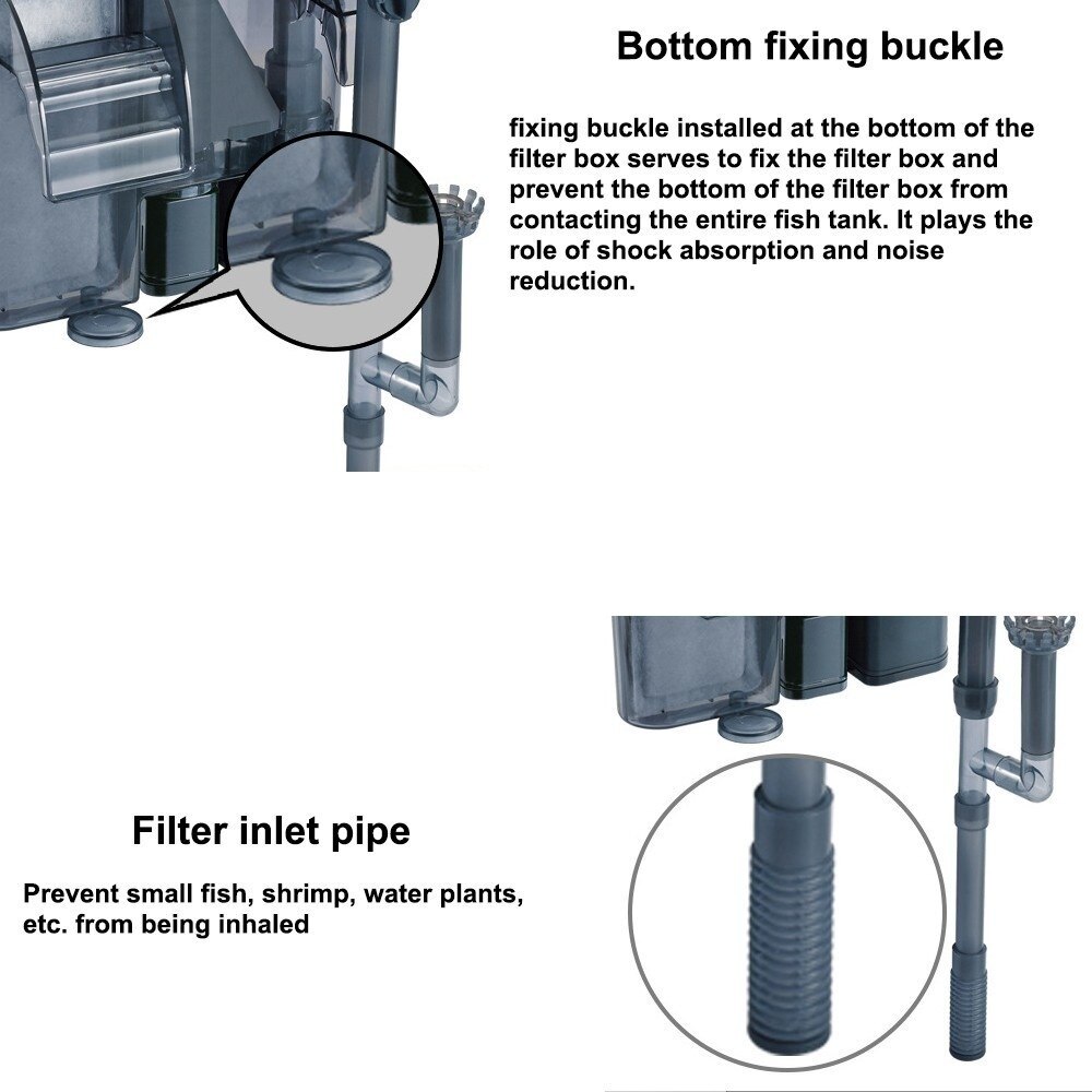 Aquarium Waterfall Filter Hang On Adjustable Water Flow Filter Spong Pad Multifunction Optional Uvc Lamp Skimmer Fish Tank 220v