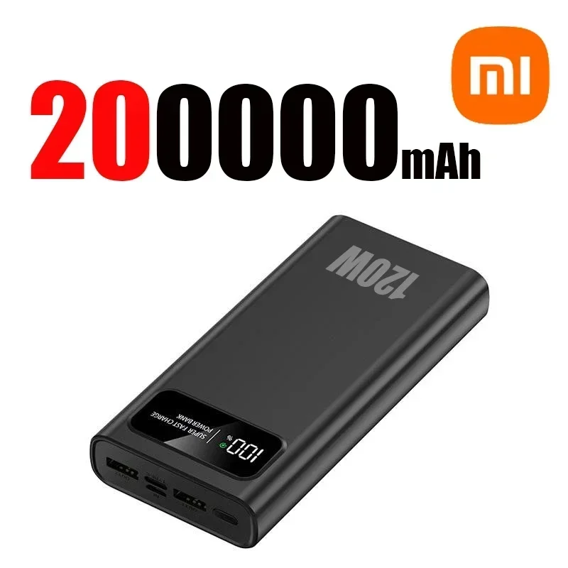 Xiaomi 200000 Banco de energía mAh de 120W, batería de carga súper rápida, pantalla Digital de alta capacidad, Banco de energía para Iphone, Samsung, Huawei: Azul