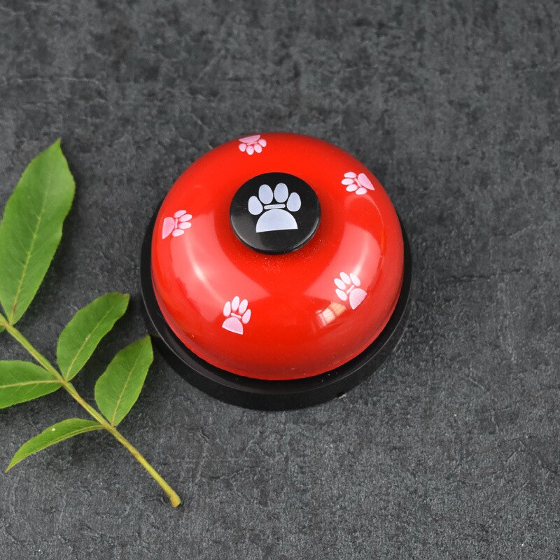 Funny Pet Training Bel Hond Speelgoed Leuke Footprint Ring Kleine Puppy Training Call Bell Diner Trainer Bell: Red
