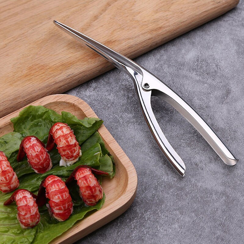 Stainless Steel Shrimp Peeler Fast Prawn Shrimp Deveiner Shrimp Cleaner Device Lobster Shell Remover Knife Kitchen Seafood Tools