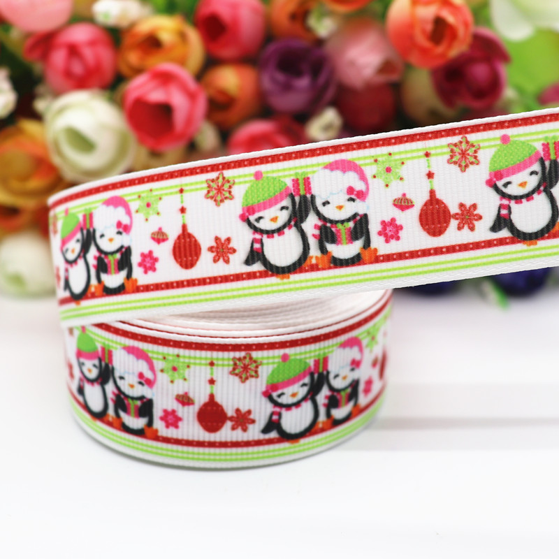 5 jardy 1 '' 25mm wstążki grosgrain z nadrukiem świątecznym na kokardy robić włosów/opakowania, materiały robić majsterkowania,  y19072404: 12