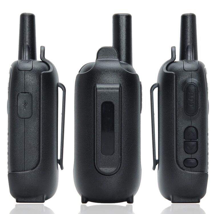 2 pz ABBREE AR-Q2 Mini portatile Walkie Talkie Dual PTT USB Charge VOX Radio bidirezionale ricetrasmettitore portatile UHF 400-470MHz