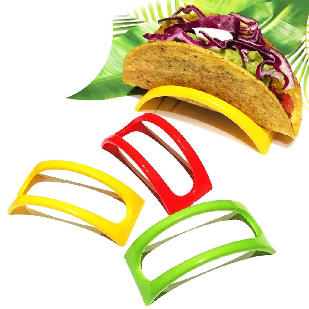 12Stck Bunte Kunststoff Taco Hülse Halfter Taco Stand Platte Schutz Lebensmittel Halfter Küche Produkte Pfannkuchen Gestell Stand Hält: Ursprünglich Titel