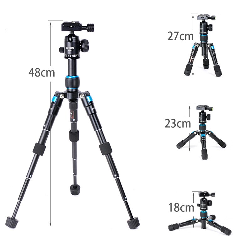 Trípode de cámara de aleación de aluminio, 18cm-48cm, con rótula Universal, soporte Flexible para cámaras DSLR DV teléfonos