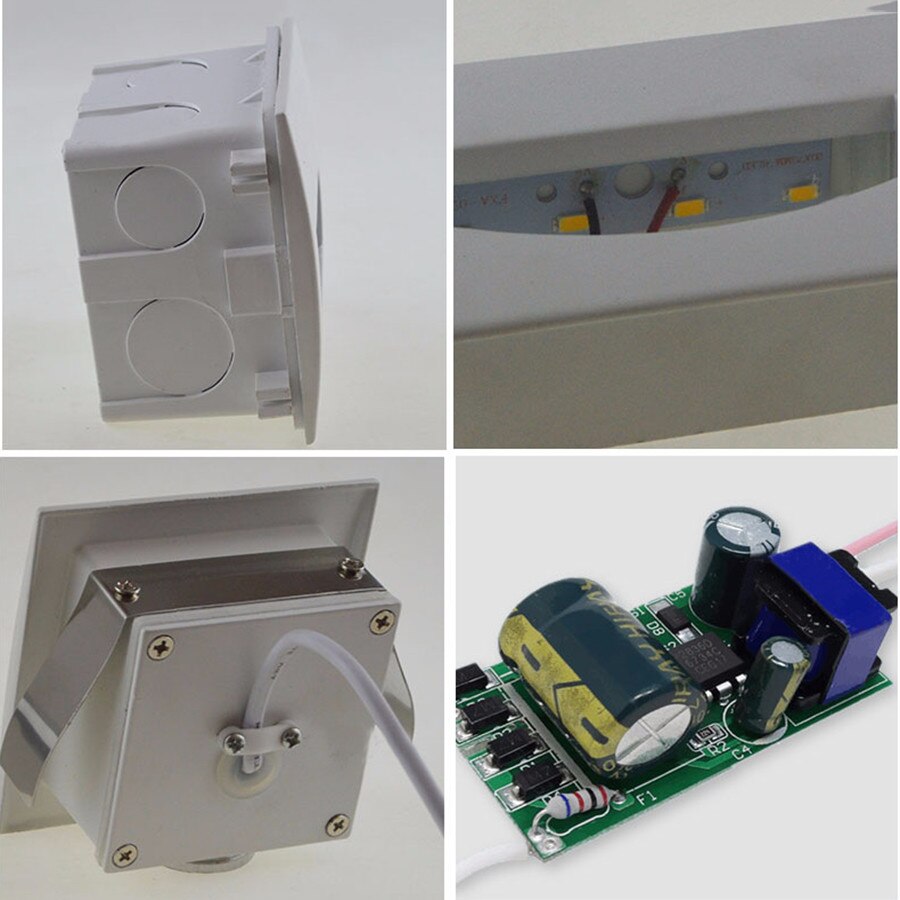 BEIAIDI 3W 5W Waterproof LED Stair Light Aluminum Recessed Led Step Light Outdoor Wall Mounted Background Light Step Aisle Lamp