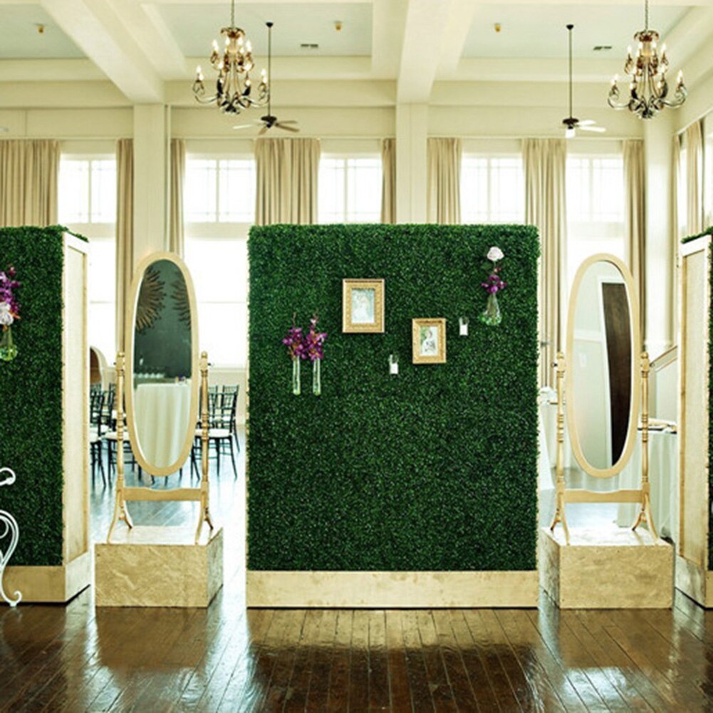 Eco-friendly Artificial Simulation Plants Leaf Grass Fence Evergreen Screen Hedge Panels Emulated Plant Wall Decor