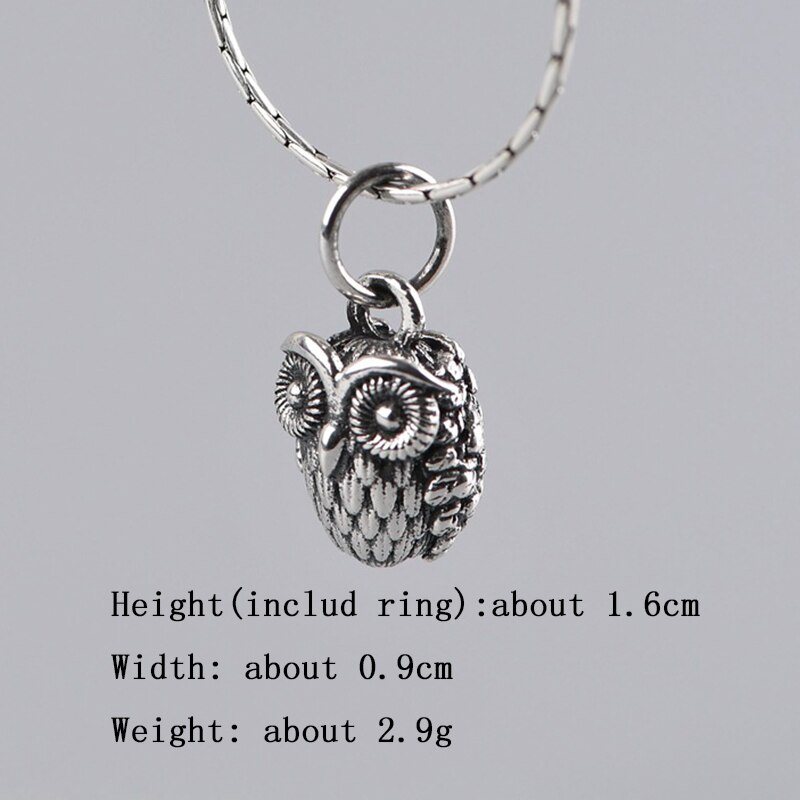 Balmora original 925 silberne 3d niedliche eulenanhänger für damen, mädchen, retro-punk-stil, exquisiter tieranhänger, schmuck ohne kette