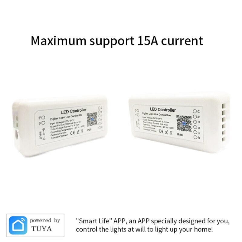 Tuya zigbee 3.0 smart-led-controller rgb+cct 6 -pin-lichtleisten-controller  dc12-24v, kompatibel mit alexa und google assistant
