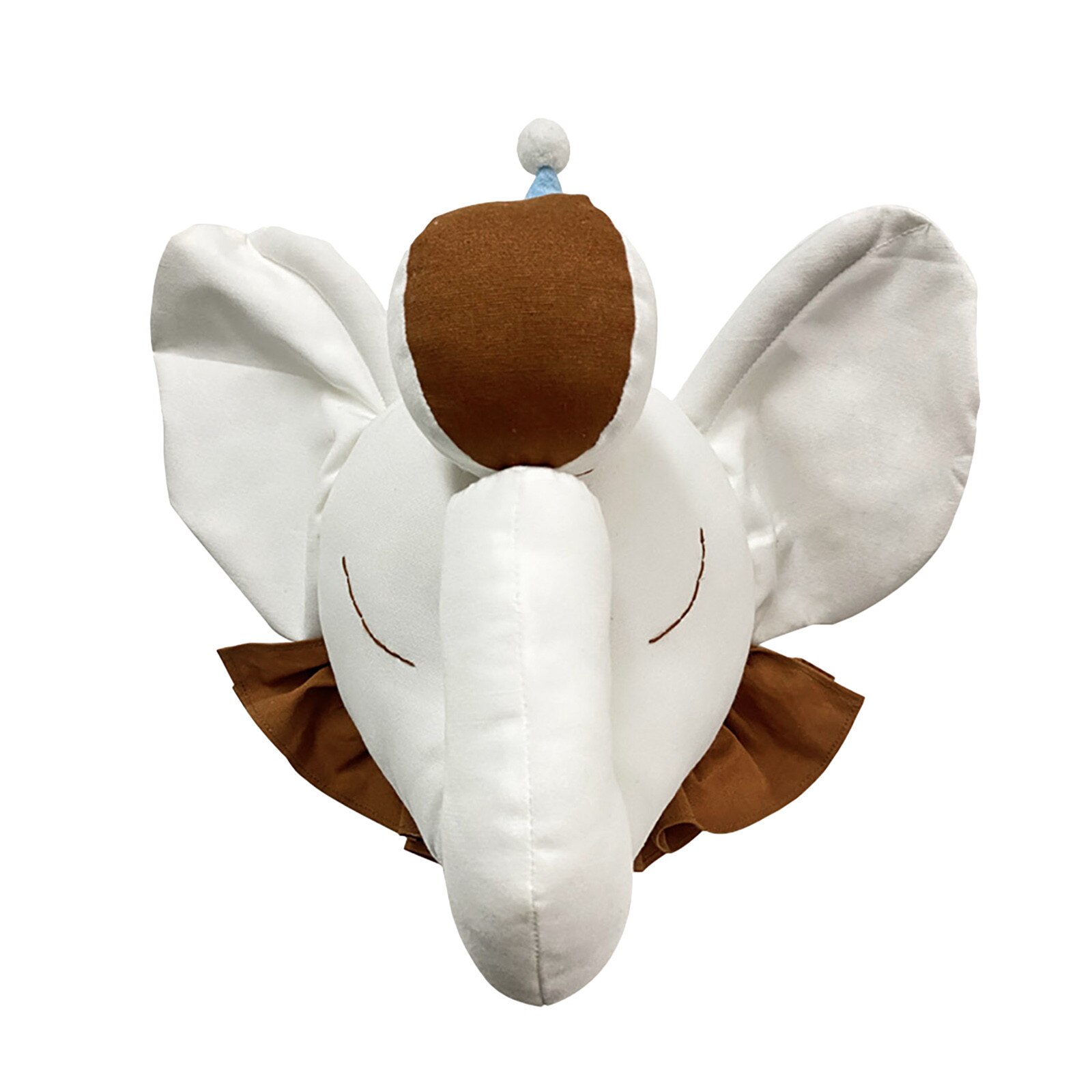 3D dessin animé Animal tête décoration en peluche éléphant jouet enfants chambre ornement jouet mural pour enfants chambre décor: WHITE